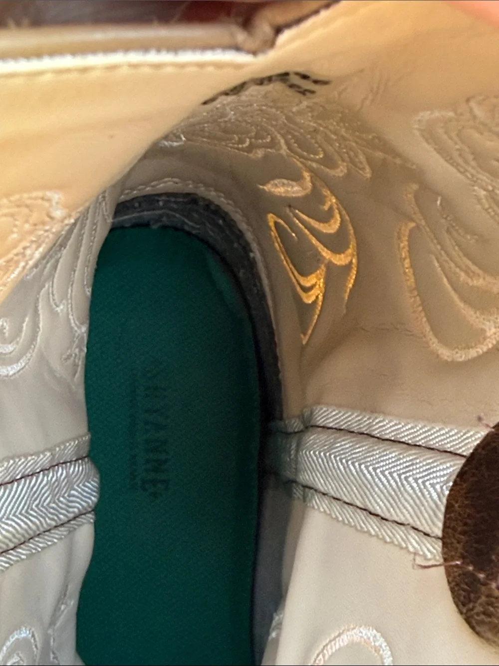 Shyanne Brown Kids Cowboy Boots with White Floral Stitching